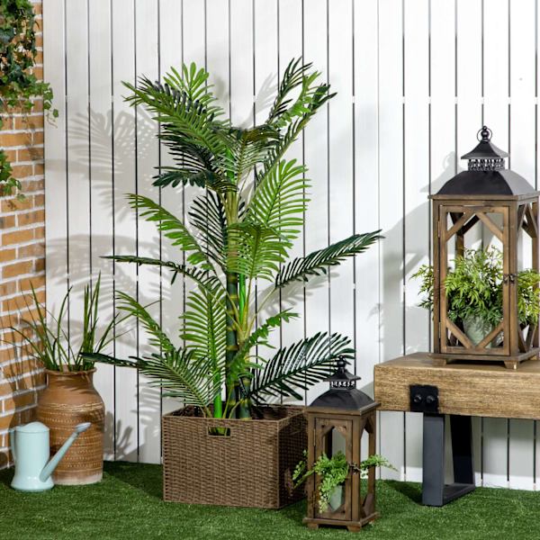 Konstgjord Palm Konstgjord Växt Cementfyllning 150Cm Inomhusgrön