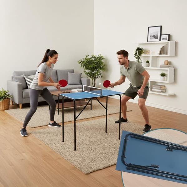 Mini-bordtennisset – Hopfällbart, bärbart, komplett
