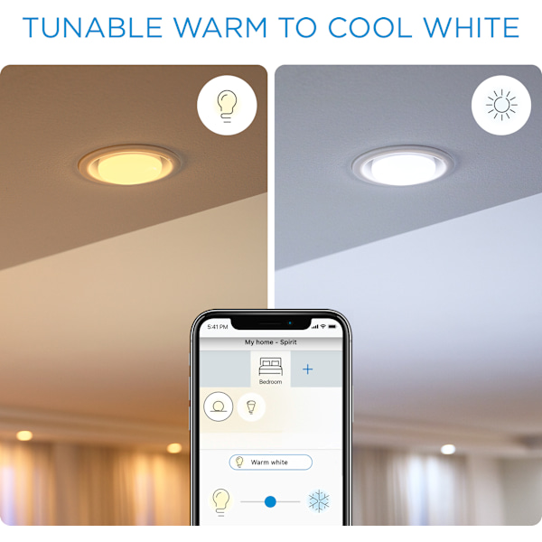 WiZ smart lampe, E14, RGBW - alle farver og nuancer af hvidt lys, Wi-Fi, 470 lm