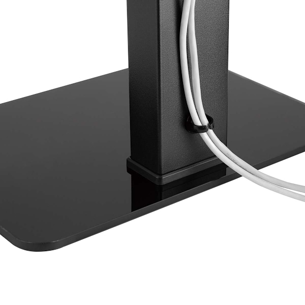 Fast TV Stand | 37 - 70 " | Maksimal vægt: 40 kg | Justerbare forudfastsatte højder | Hærdet Glas / Stål | Sort