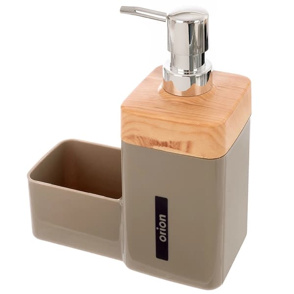 Køkkensæbedispenser med svampeholder, 500ml, sort