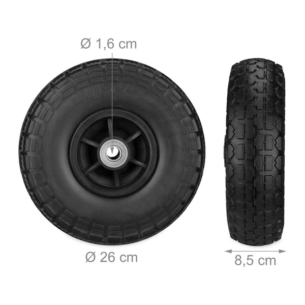 Set med 2 st PU-skottkärrdäck 4.1/3.5-4