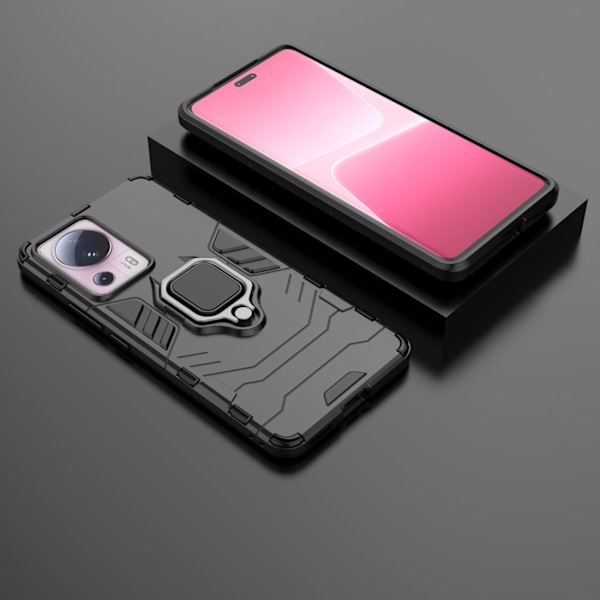 Pansret etui til Xiaomi 13 Lite, Ring Armor magnetisk holder, sort