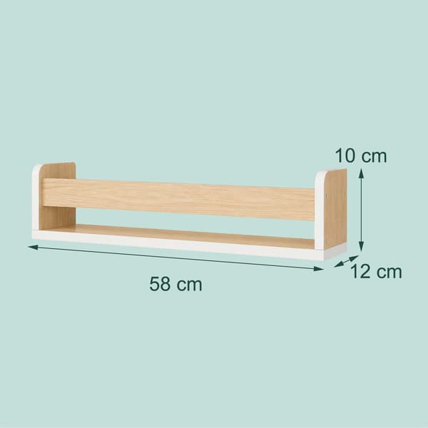 Lasten seinähyllysetti, 3 kpl, MDF, 58 cm leveä