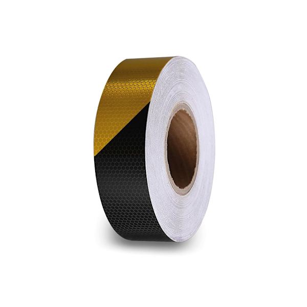 Honeycomb Reflekterende Tape 5Cm X 5M - Sort/Gul