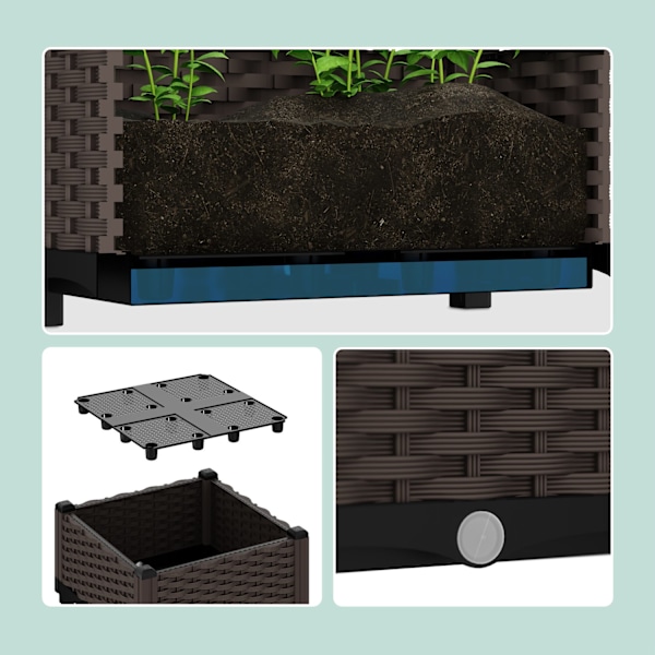 Plantekasse i rattan look