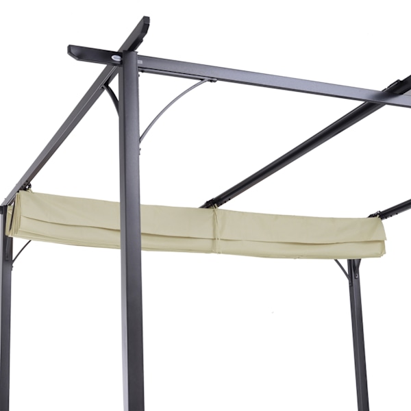 Pergola Vedenpitävä Huvimaja 3 X 3 M Terassikatos Liukuvalla Katolla, Uv-Suoja Puutarhaan Alumiinibeige