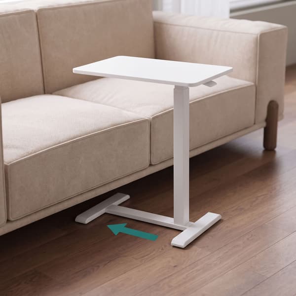 Ställbart ståbord med hjul – Vitt, 60×40 cm