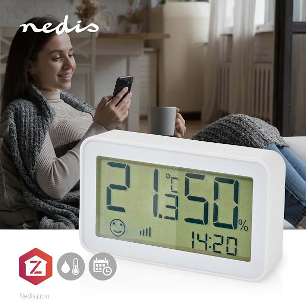 SmartLife Klimasensor | Zigbee 3.0 | Batteri | Android™ / IOS | Hvid