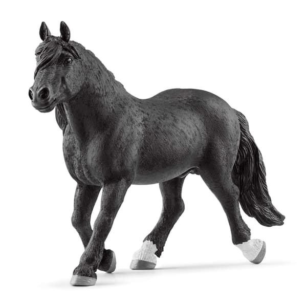 Noriker hingstfigur – sort med hvide sokker