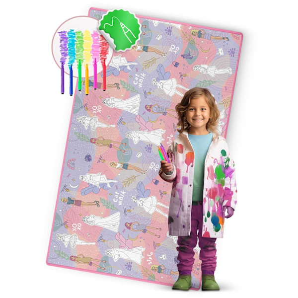 Färgglad Skumlekmatta, Ihoprullbar – 200 x 120 x 0,3 cm, Ricokids RK-343