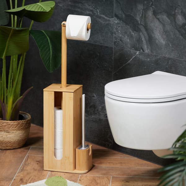 Toalettset i bambu och plast