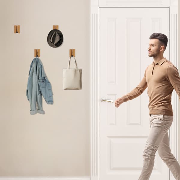 Foldbare vægkrogesæt, bambus, pladsbesparende design