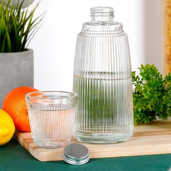 Sæt til servering: Glas og lukbar karaffel, tykt glas