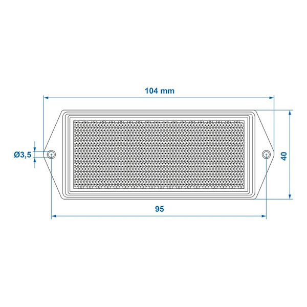 Heijastin punainen 104x40mm ruuvattava 2 kpl läpipainopakkauksessa