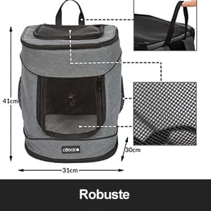 Rygsæk til kæledyr, grå, op til 20 kg, åndbart design