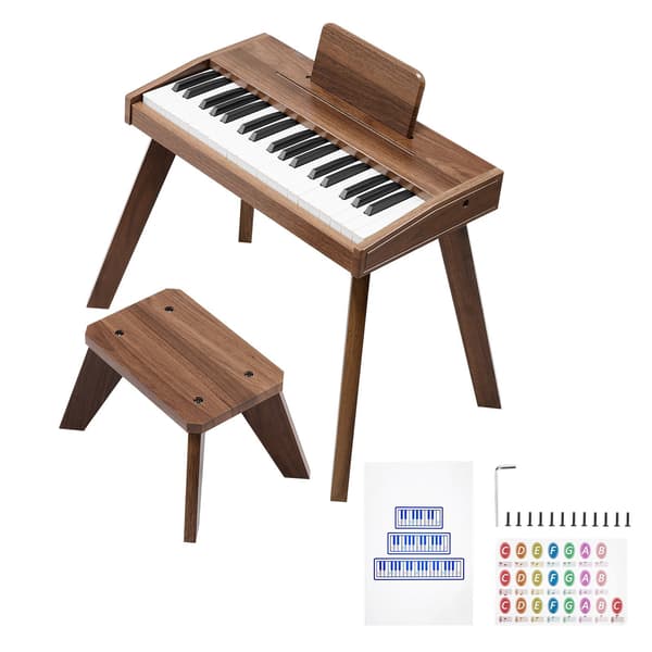 Barnpiano, 37 tangenter i trä, dubbel effekt, volym