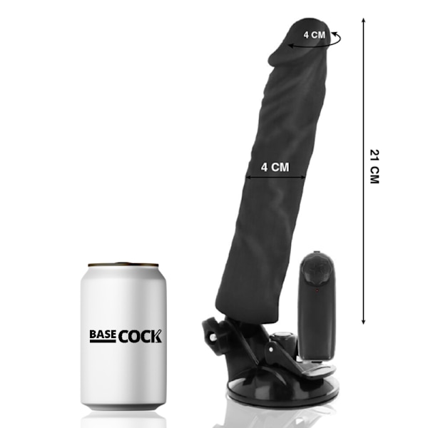 Basecock - Realistic Vibrator Remote Control Musta 21 cm -O- 4 cm