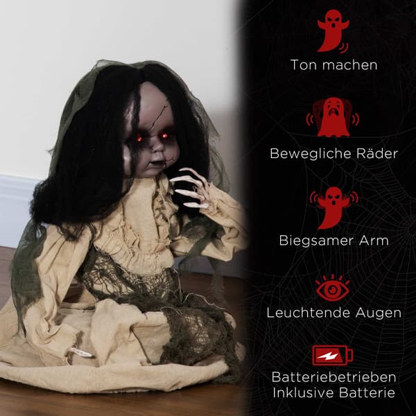 Halloween-spökdekoration med rörelsesensor och ljud