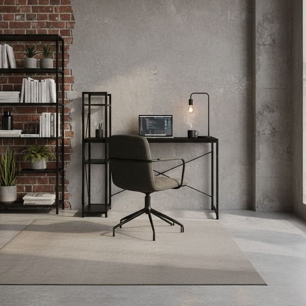 Computerbord med hylder, 120x60 cm, sort MDF