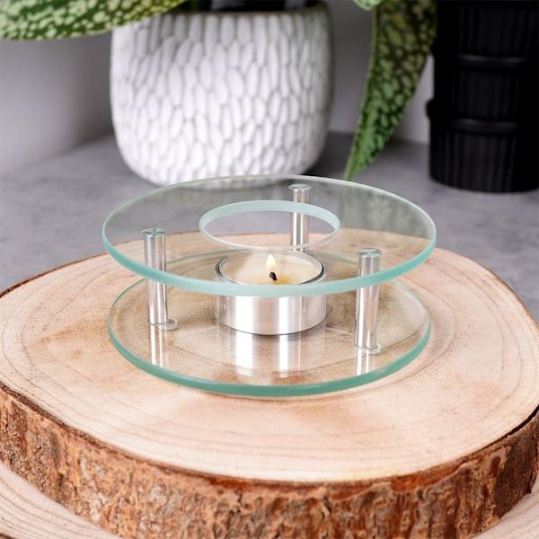 Tevärmare i glas för tealight-ljus – perfekt för tekannor