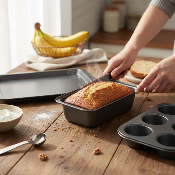 3-delt non-stick bageformsæt – muffin, brød, bradepande