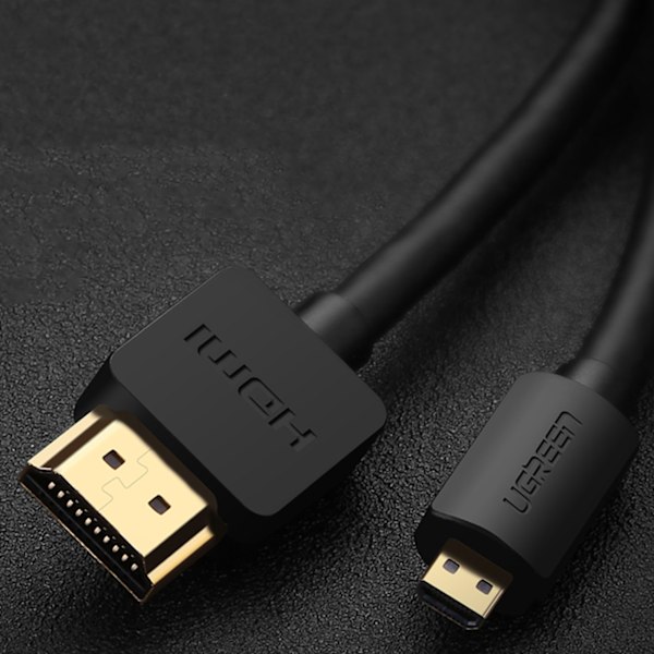 Micro HDMI - HDMI 4K 60Hz kabel, 3m, sort