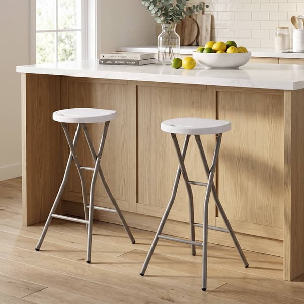 Sammenklappelig barstol med HDPE-sæde, 70 cm, hvid