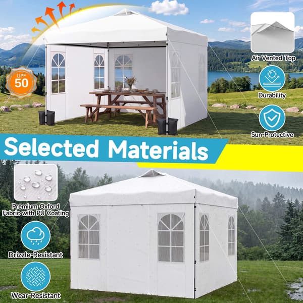 10x10 jalkaa vedenpitävä pop up -katosteltta sivuseinillä