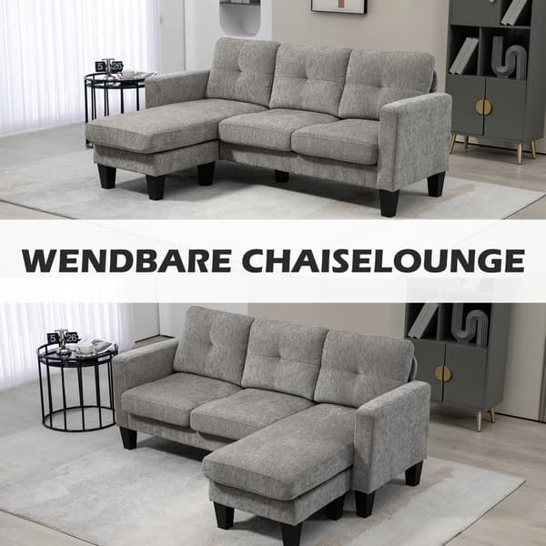 L-formad soffa, chenilletyg, brun, utrymmesbesparande design