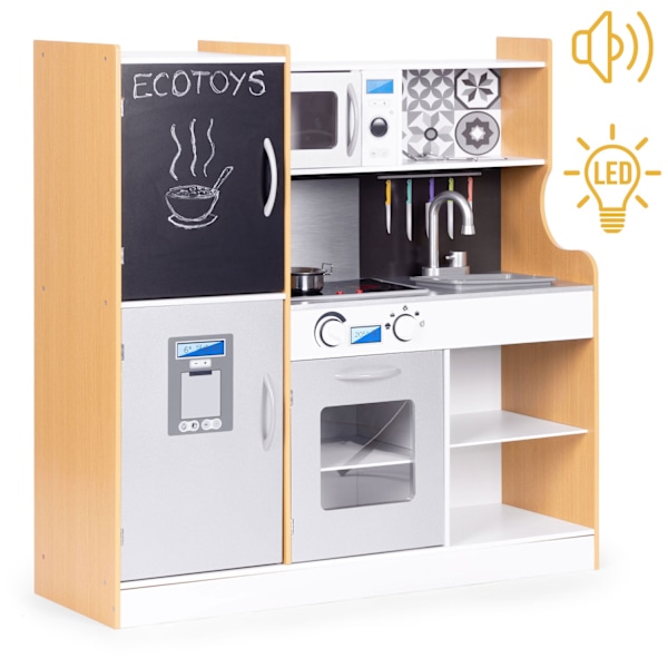 Lasten keittiö ääni ja LED liitutaulu metallitarvikkeet MDF +3 vuotta ECOTOYS