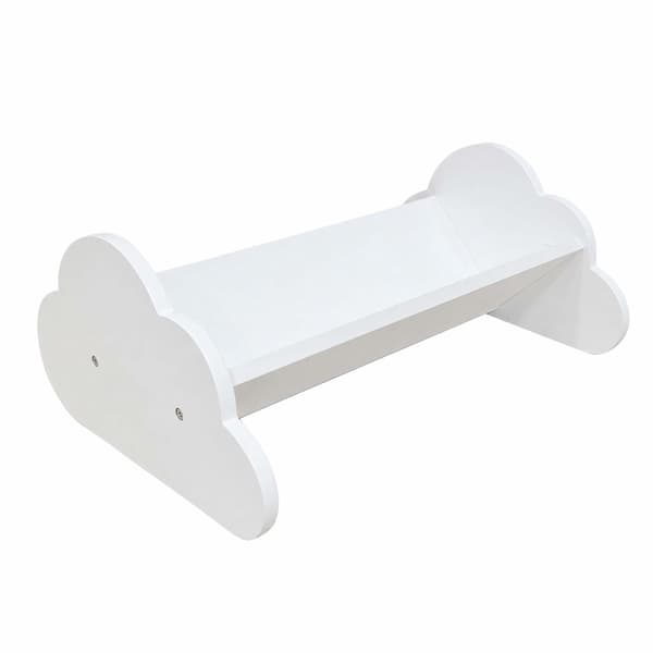 Barnbokhylla Cloud, vit MDF, 17x43x29 cm