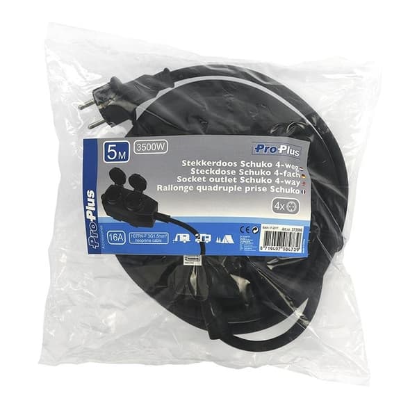 Stikkontakt Schuko 4-vejs 5M