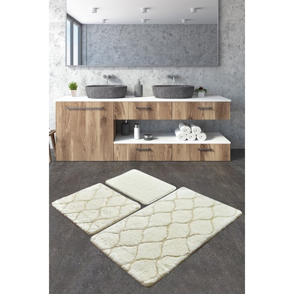 Akryl Badmatta Set (3 delar) Infinity - Ecru