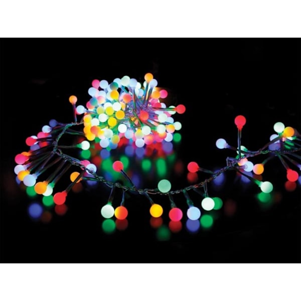Clusterlight Led - 3 M - 176 flerfärgade bollar - Transparent tråd - 24 V