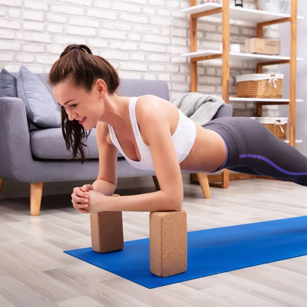 Yogablock i kork, set om 2