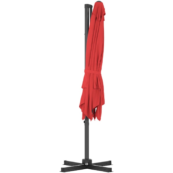 Sidehaveparasol med firkantet arm, 250 x 250 cm, rød