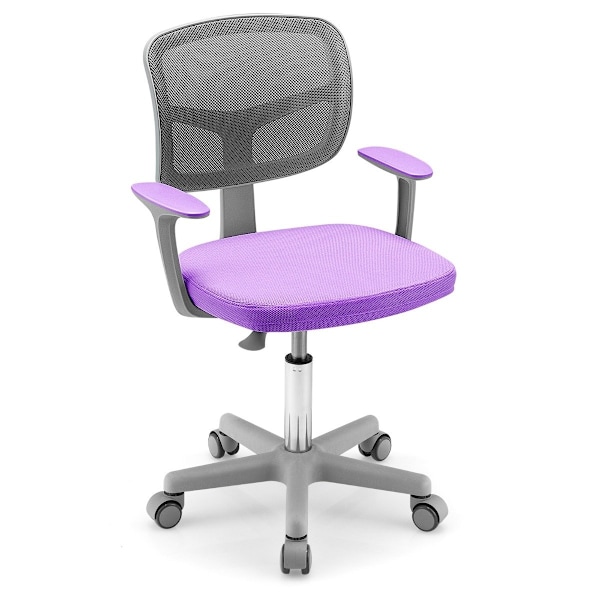 Lasten työtuoli 360° kääntyvä nuorten tuoli 80-91,5cm korkeussäädettävä 54 x 50 x 80-91,5cm violetti