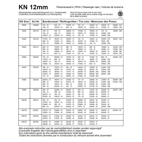 Lumiketjut 12mm KN50