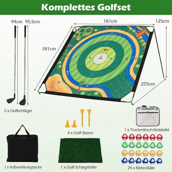Golfchipset med justerbara klubbor, 24 bollar