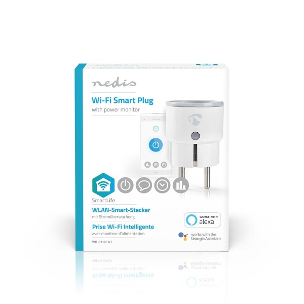 SmartLife Smart Plug | Wi-Fi | Effektmåler | 2500 W | EU stik / Type F (CEE 7/7) | -10 - 40 °C | Android™ / IOS | Hvid