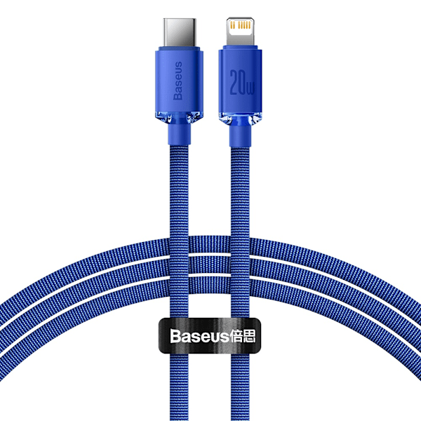 Kaapeli nopeaan lataukseen ja tiedonsiirtoon USB-C Iphone Lightning 20W 1,2m sininen