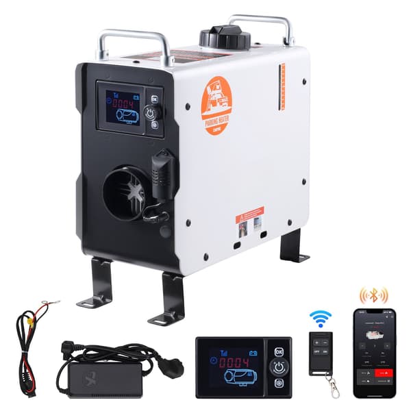 Dieselilmalämmitin 2 kW, 12/24 V, Bluetooth-sovellusohjaus, CO-hälytin