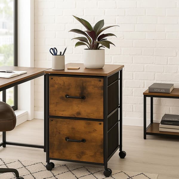 Mobilt arkivskab, 2 skuffer, industriel stil