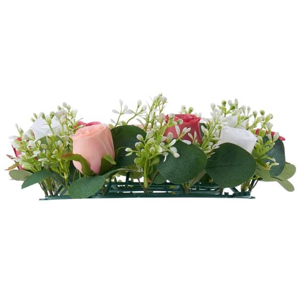 Set med konstgjorda rosor, 33 cm, rosa vit, 10-pack