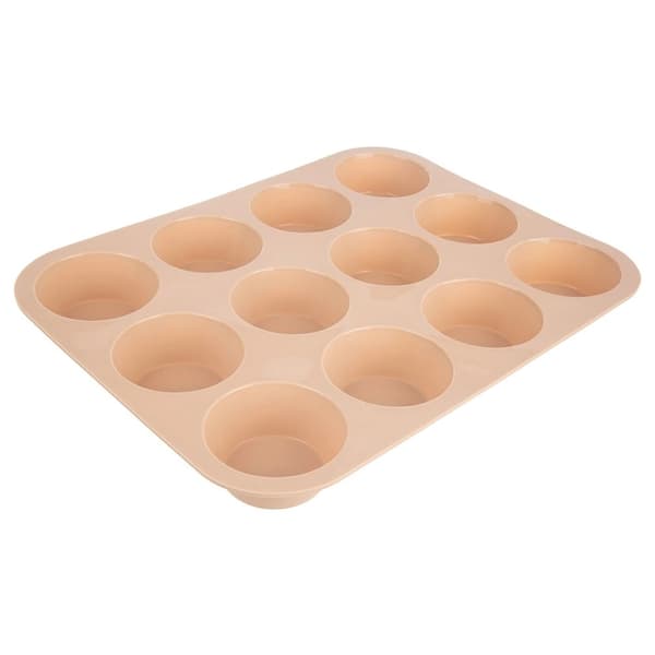 Silikone muffinform, beige, 12-kopper, 32,5x25x3 cm