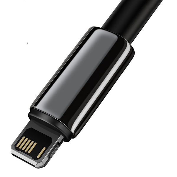 Stark flätad kabel USB Iphone Lightning 2,4 A 2 m svart