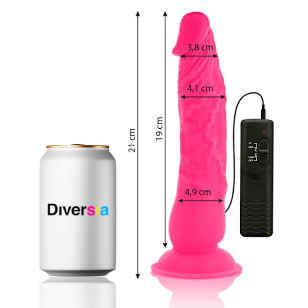 Diversia - Flexibel Vibrerande Dildo Rosa 21 Cm -O- 4,9 Cm