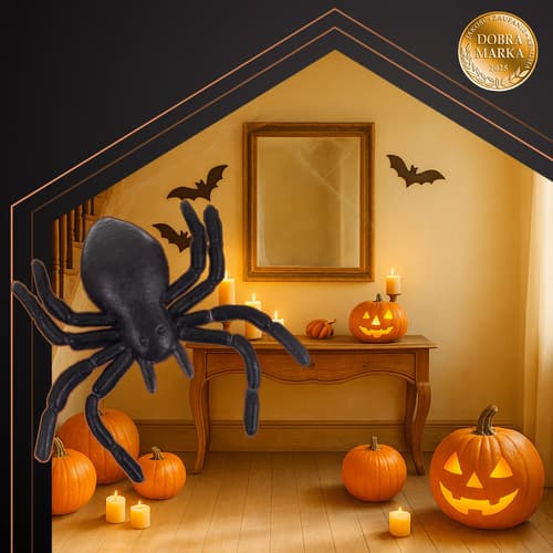 Halloween plastik edderkopper, 10 stk., 3x3 cm, sorte