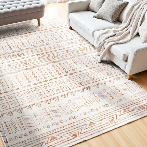 Vaskbart tæppe 1,5x2,4 m, skridsikkert, beige